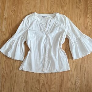 1. State White Flare Sleeve Blouse